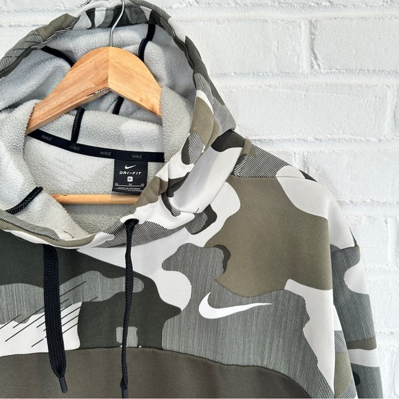 Nike Fleece Hoodie Men's Size XL Green Camo Pullover Sweatshirt Dri Fit BV2740 - Picture 5 of 8